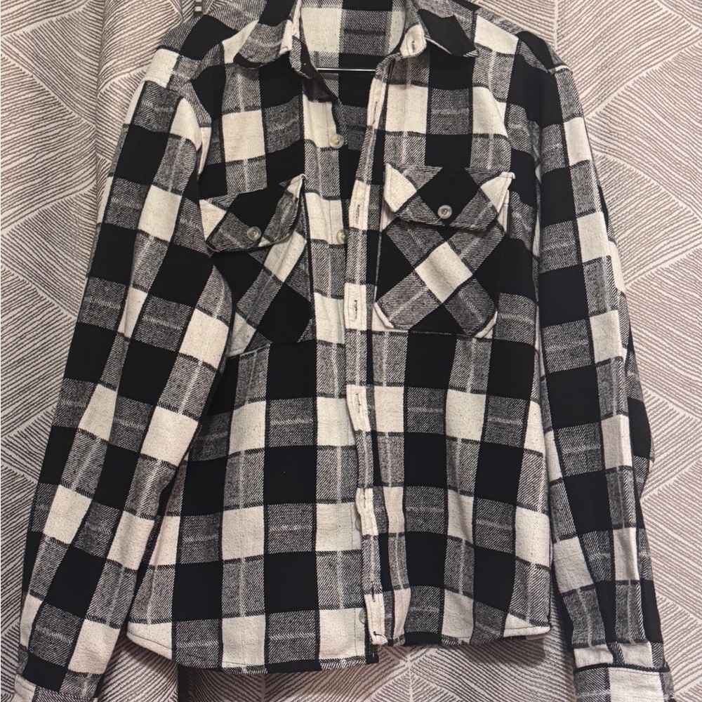 Black and White Checkered Men's Shirt